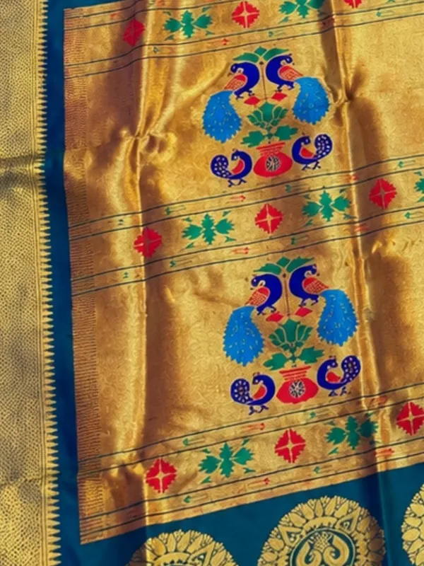 Rajdhara_Handloom_Paithani_Silk_Saree_Deep_Teal
