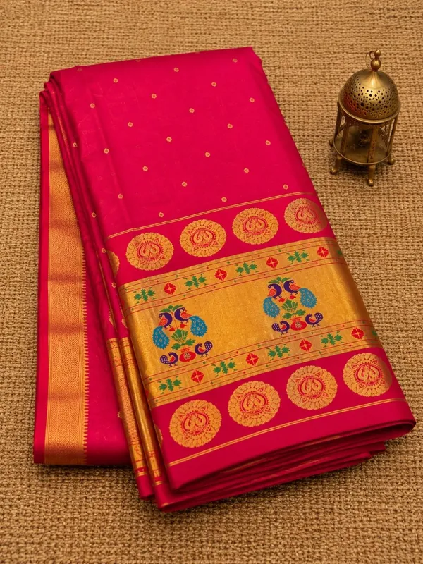 Rajdhara_Handloom_Paithani_Silk_Saree_Hot_Pink