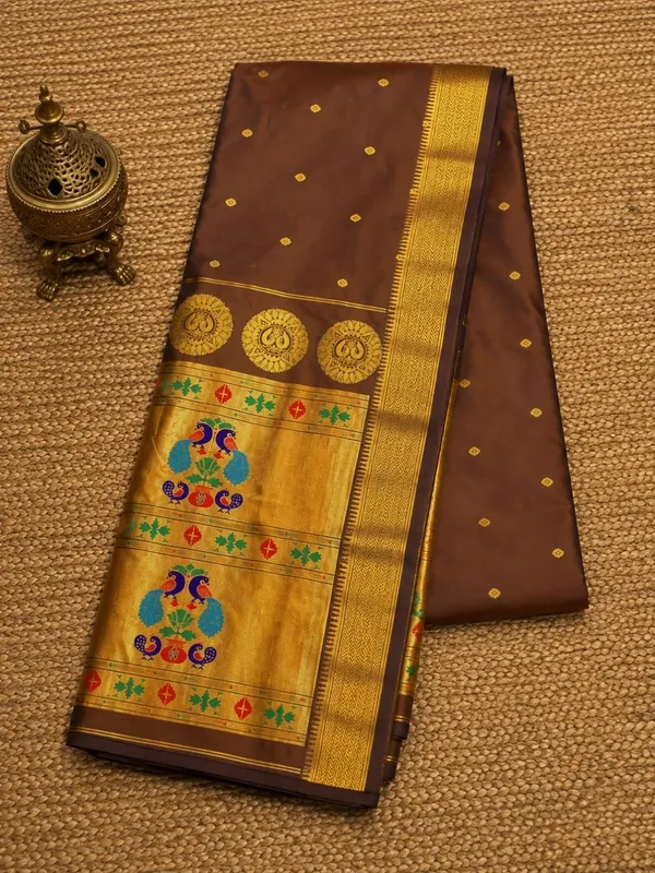 Rajdhara_Handloom_Paithani_Silk_Saree_Rich_Brown