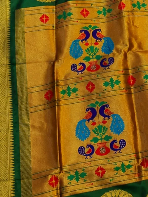 Rajdhara_Handloom_Paithani_Silk_Saree_Emerald_Green
