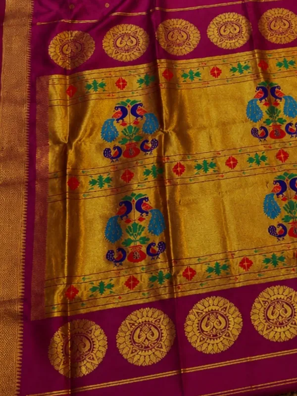 Rajdhara_Handloom_Paithani_Silk_Saree_Deep_Magenta