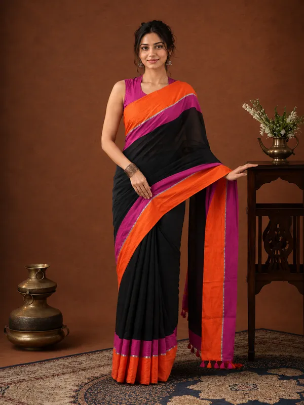 Advika_Khadi_Cotton_Handloom_Black_Saree