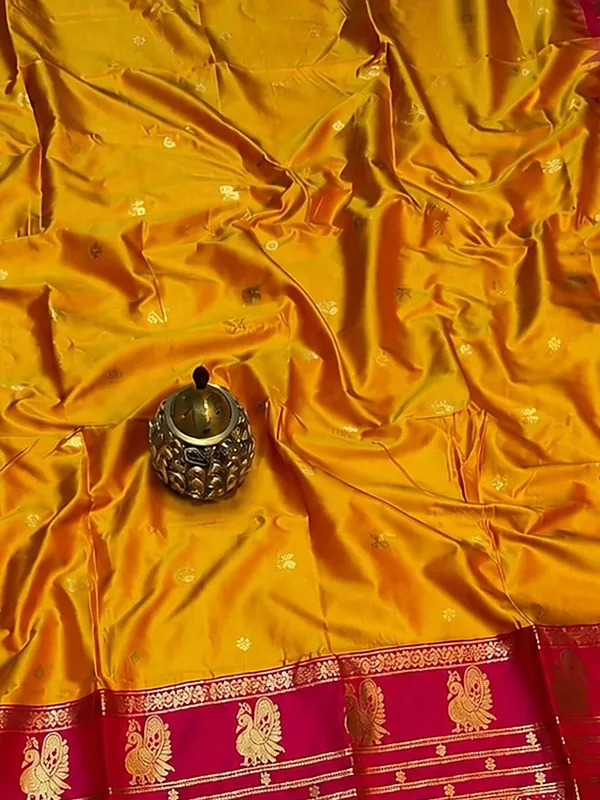 Saanjh_Paithani_Silk_Peacock_Handloom_Saree_Mango_Yellow