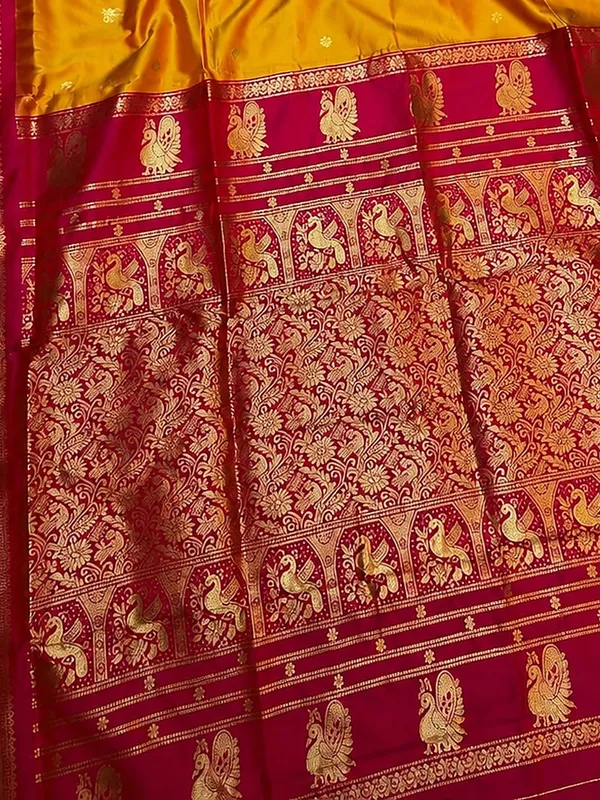 Saanjh_Paithani_Silk_Peacock_Handloom_Saree_Mango_Yellow