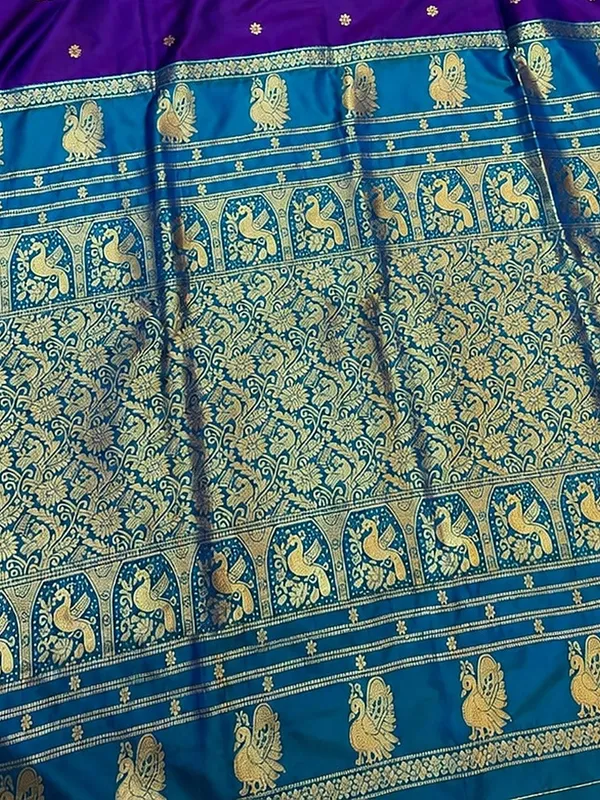 Saanjh_Paithani_Silk_Peacock_Handloom_Saree_Deep_Violet