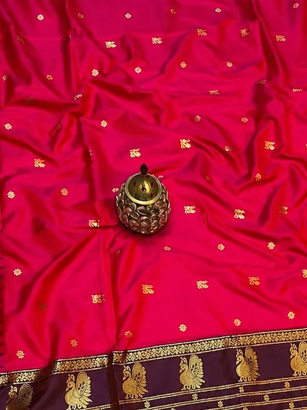 Saanjh_Paithani_Silk_Peacock_Handloom_Saree_Rani_Pink