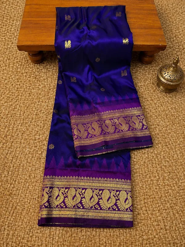 Saanjh_Paithani_Silk_Peacock_Handloom_Saree_Deep_Navy