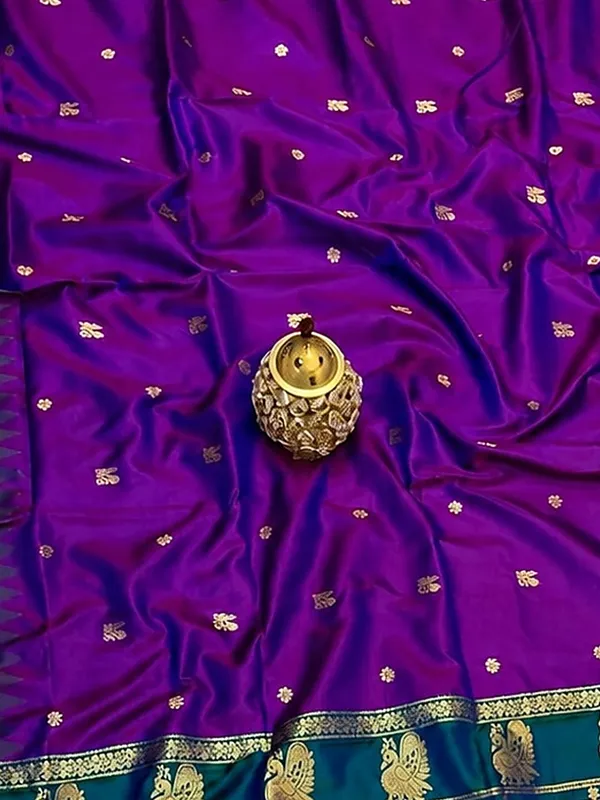 Saanjh_Paithani_Silk_Peacock_Handloom_Saree_Purple