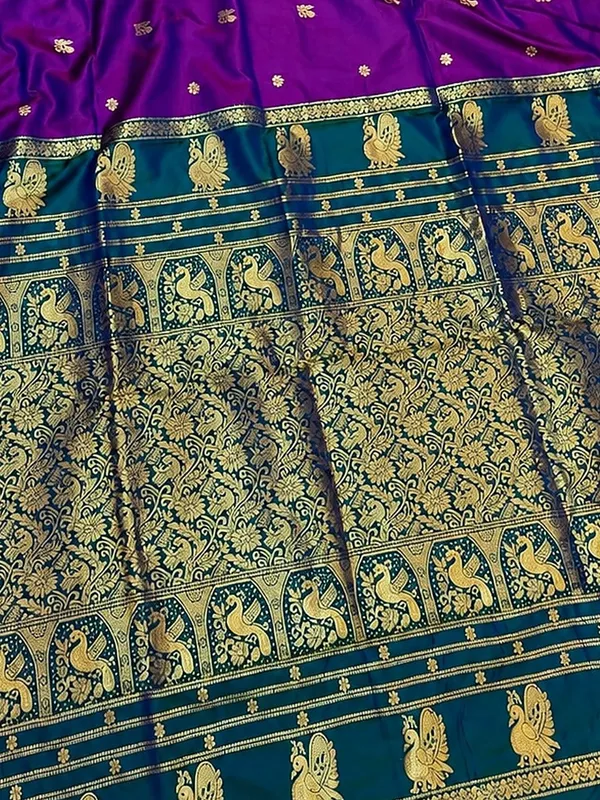 Saanjh_Paithani_Silk_Peacock_Handloom_Saree_Purple