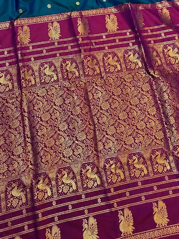 Saanjh_Paithani_Silk_Peacock_Handloom_Saree_Deep_Teal