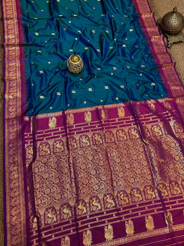Saanjh_Paithani_Silk_Peacock_Handloom_Saree_Deep_Teal