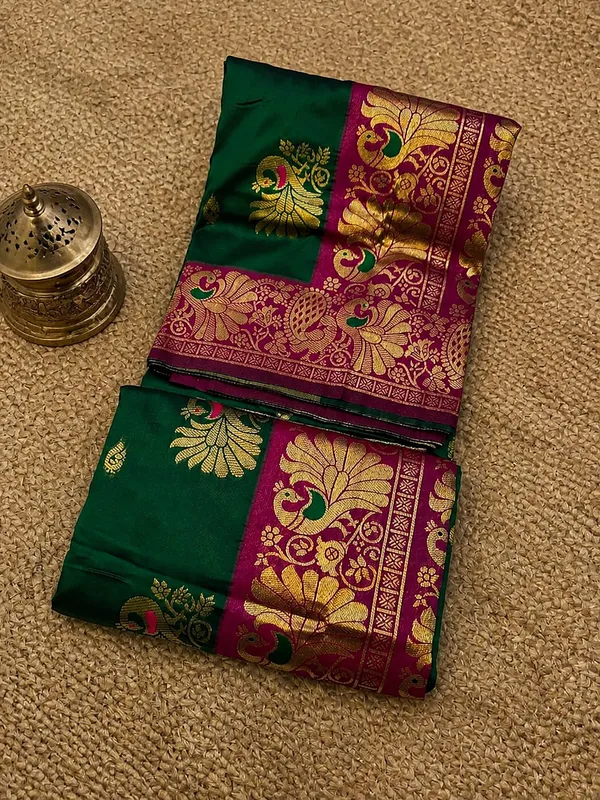 Mihira_Peshwai_Paithani_Silk_Handloom_Saree_Emerald_Green