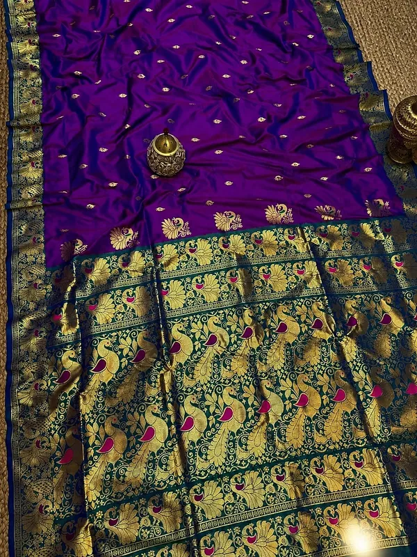 Mihira_Peshwai_Paithani_Silk_Handloom_Saree_Bright_Violet