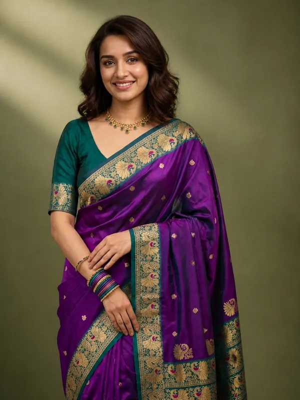 Mihira_Peshwai_Paithani_Silk_Handloom_Saree_Bright_Violet