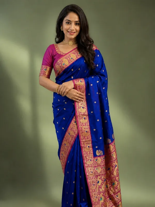Mihira_Peshwai_Paithani_Silk_Handloom_Saree_Royal_Blue