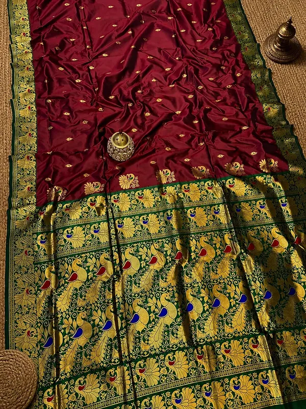 Mihira_Peshwai_Paithani_Silk_Handloom_Saree_Rich_Maroon