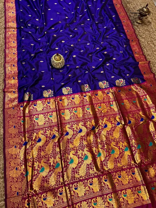 Mihira_Peshwai_Paithani_Silk_Handloom_Saree_Vibrant_Blue
