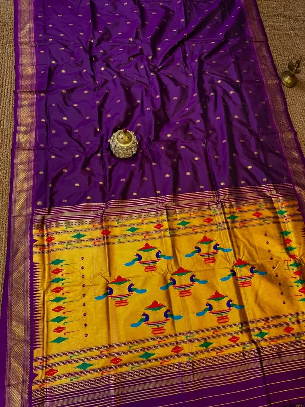 Mayuri_Double_Pallu_Paithani_Silk_Saree_Deep_Violet