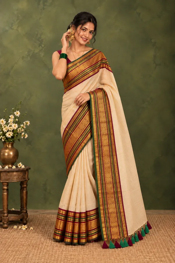 Rajsi_Rang_Mul_Cotton_Kanchi_Border_Saree_Beige