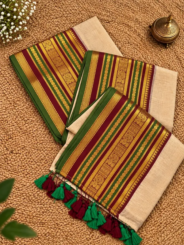 Rajsi_Rang_Mul_Cotton_Kanchi_Border_Saree_Beige