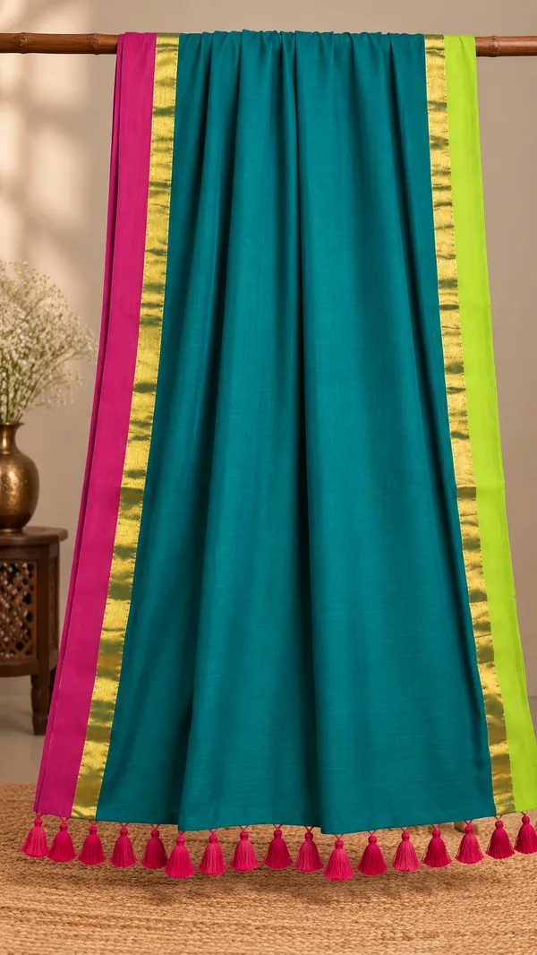 Kashish_Pure_Mul_Cotton_Handloom_Saree_Deep_Teal