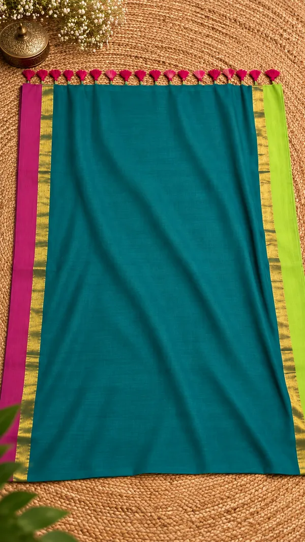 Kashish_Pure_Mul_Cotton_Handloom_Saree_Deep_Teal
