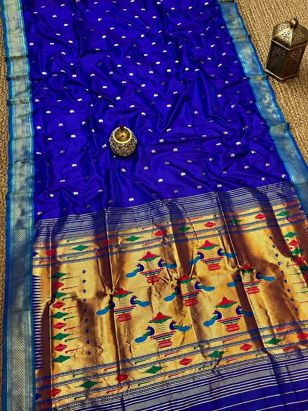Rajshree_Double_Pallu_Paithani_Silk_Saree_Electric_Blue