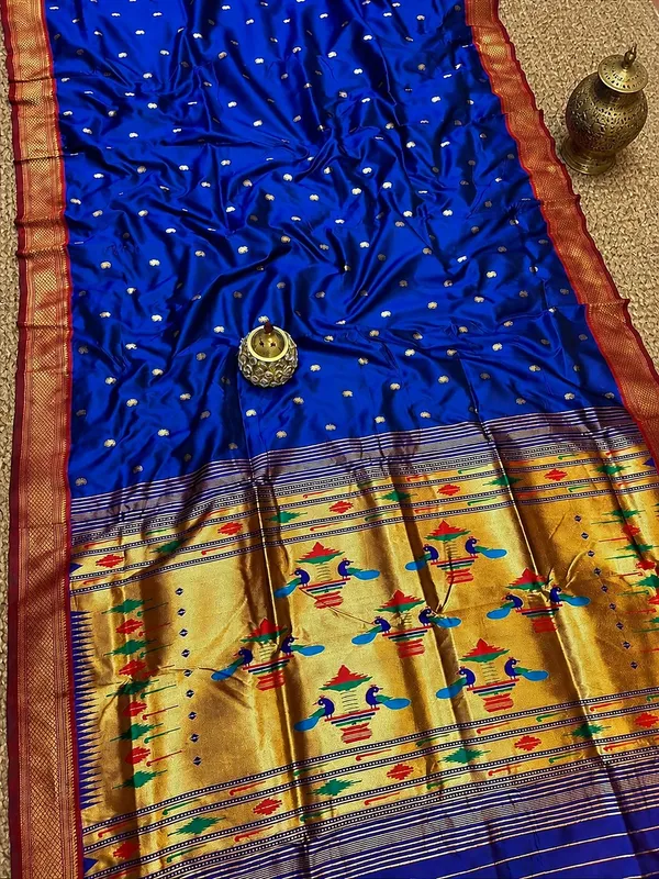 Rajshree_Double_Pallu_Paithani_Silk_Saree_Royal_Blue