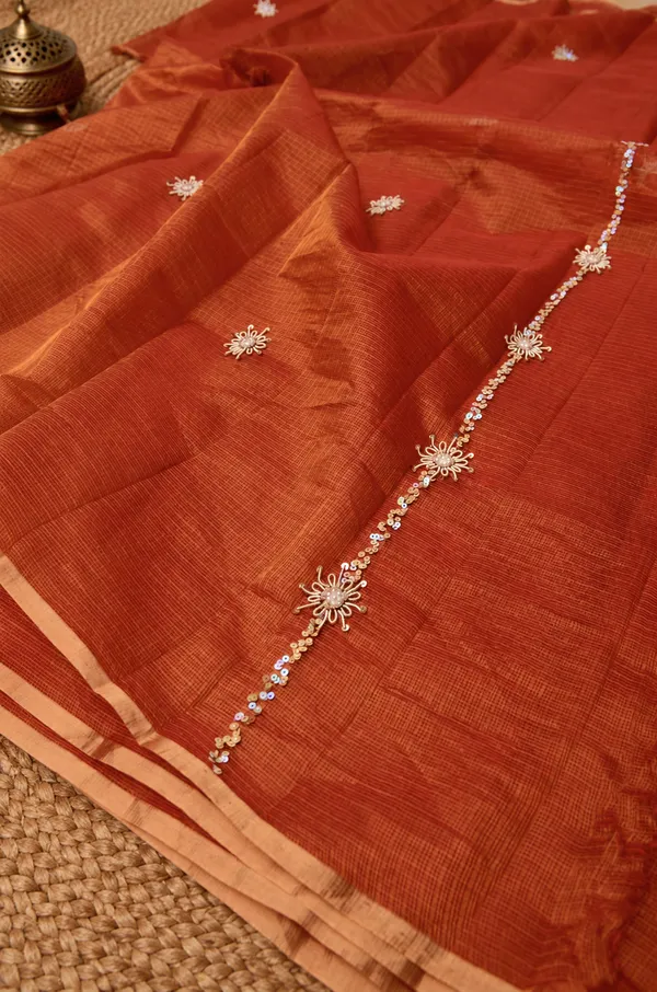 Abhaya_Pure_Tissue_Silk_Kota_Doria_Saree_Rust_Orange