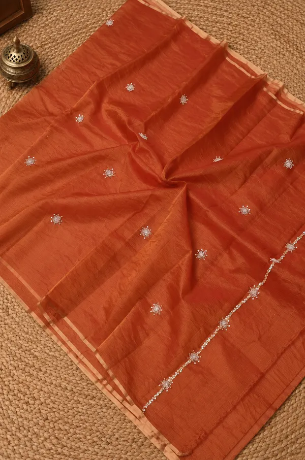 Abhaya_Pure_Tissue_Silk_Kota_Doria_Saree_Rust_Orange