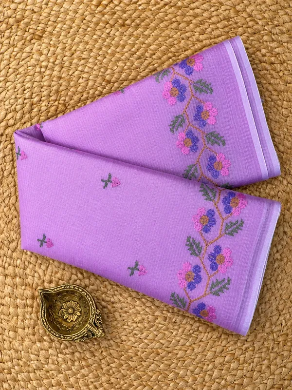 Phoolwari_Kota_Doria_Embroidered_Saree_Lavender