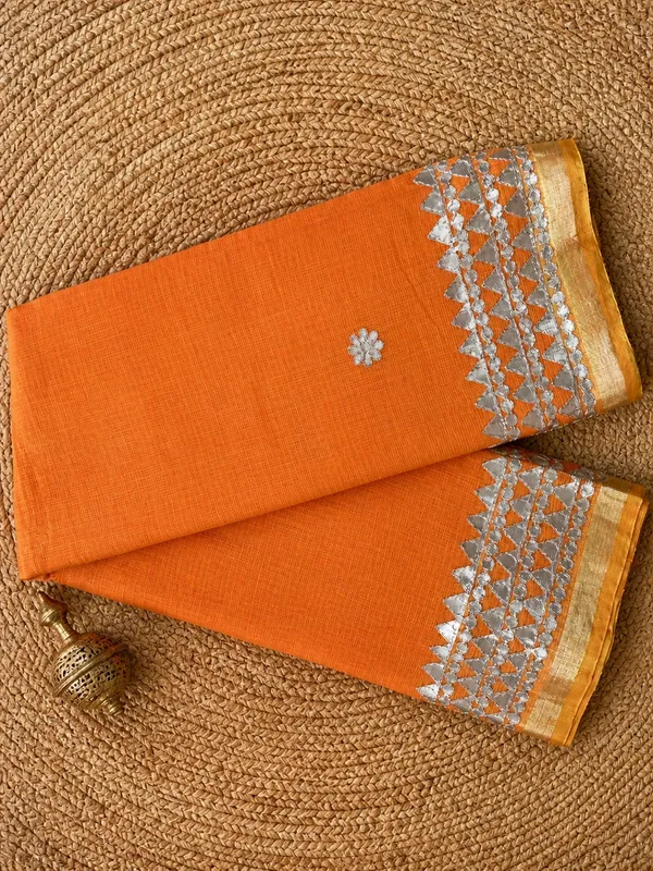 Shagun_Kota_Doria_Gota_Patti_Saree_Vibrant_Orange