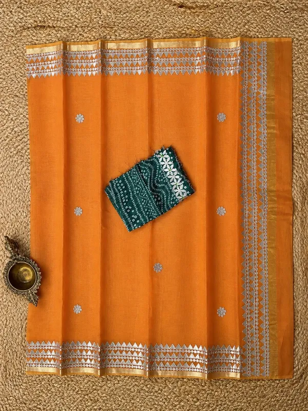 Shagun_Kota_Doria_Gota_Patti_Saree_Vibrant_Orange