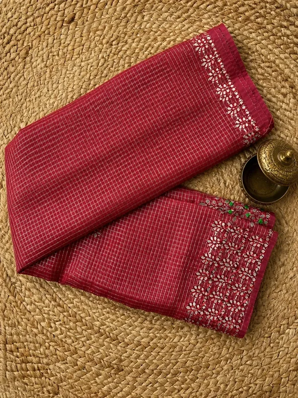 Ghoomar_Kota_Doria_Gota_Patti_Saree_Crimson_Red
