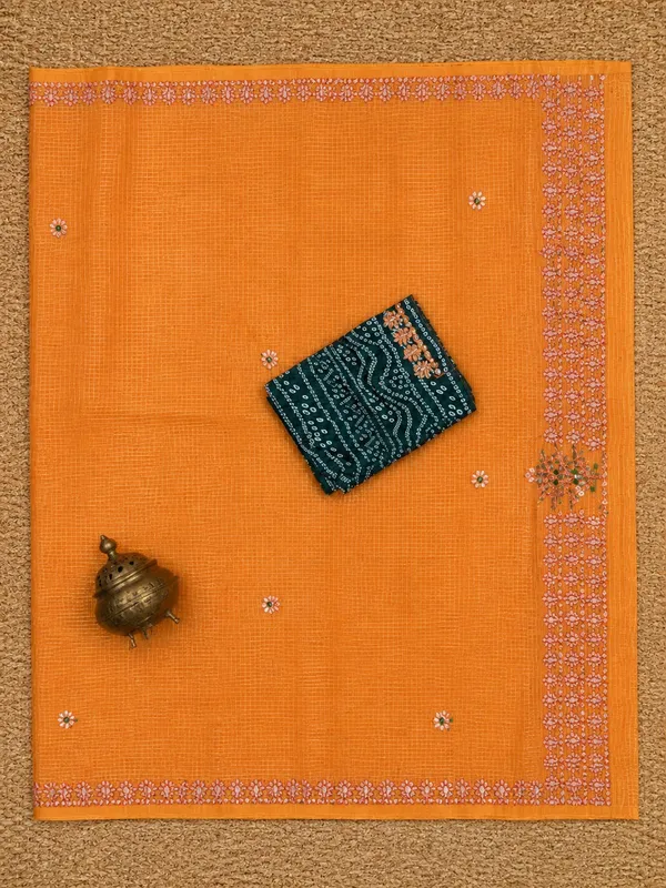 Ghoomar_Kota_Doria_Gota_Patti_Saree_Warm_Orange