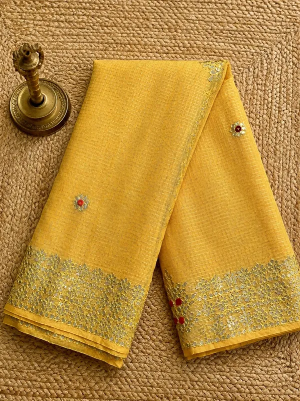 Ghoomar_Kota_Doria_Gota_Patti_Saree_Bright_Yellow