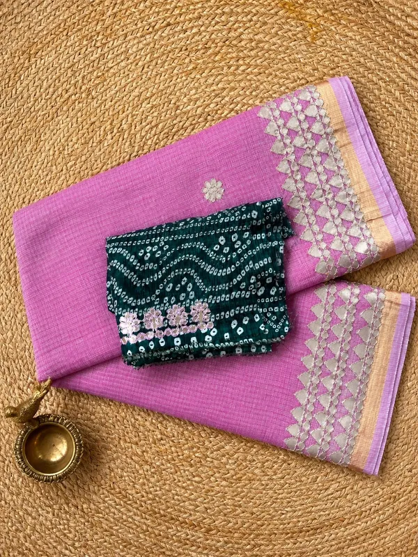 Shagun_Kota_Doria_Gota_Patti_Saree_Fuchsia_Pink