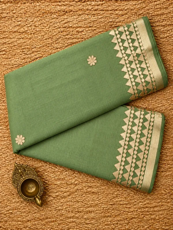 Shagun_Kota_Doria_Gota_Patti_Saree_Green
