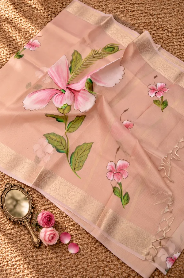 Milana_Kota_Doria_Semi_Silk_Hand-Painted_Saree_Dusty_Pink