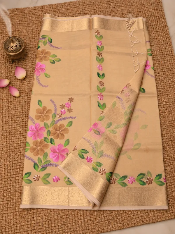 Rangini_Kota_Doria_Semi_Silk_Hand-Painted_Saree_Soft_Beige