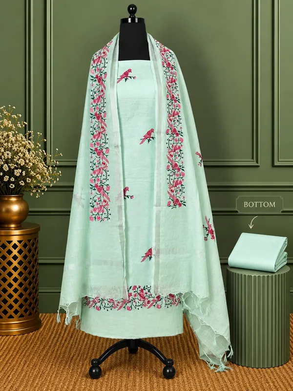 Gulshan_Pure_Linen_Embroidered_Suit_(T+B+D)_Mint_Green