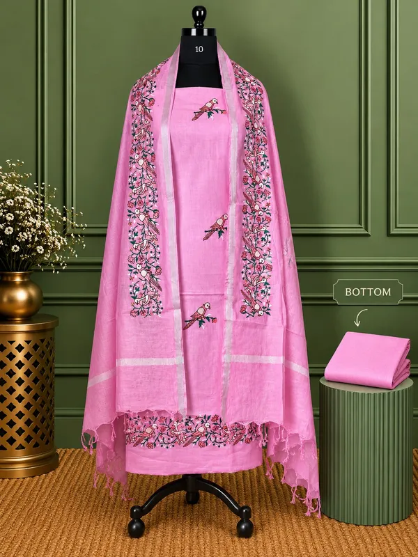 Gulshan_Pure_Linen_Embroidered_Suit_(T+B+D)_Bright_Pink