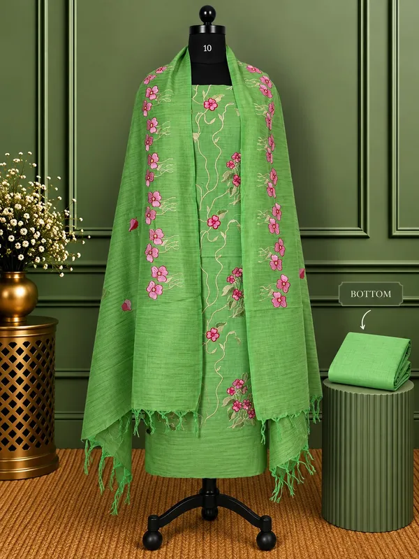 Gulshan_Pure_Linen_Embroidered_Suit_(T+B+D)_Leaf_Green