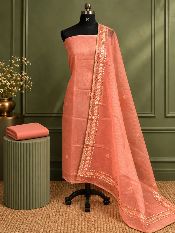 Rangbahar_Kota_Doria_Gota_Patti_Suit_Set_(T+D+B)_Peach
