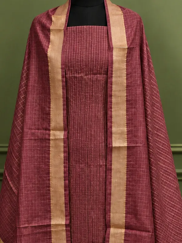 Zari_Roop_Kota_Silk_Zari_Woven_Suit_Set_Deep_Maroon
