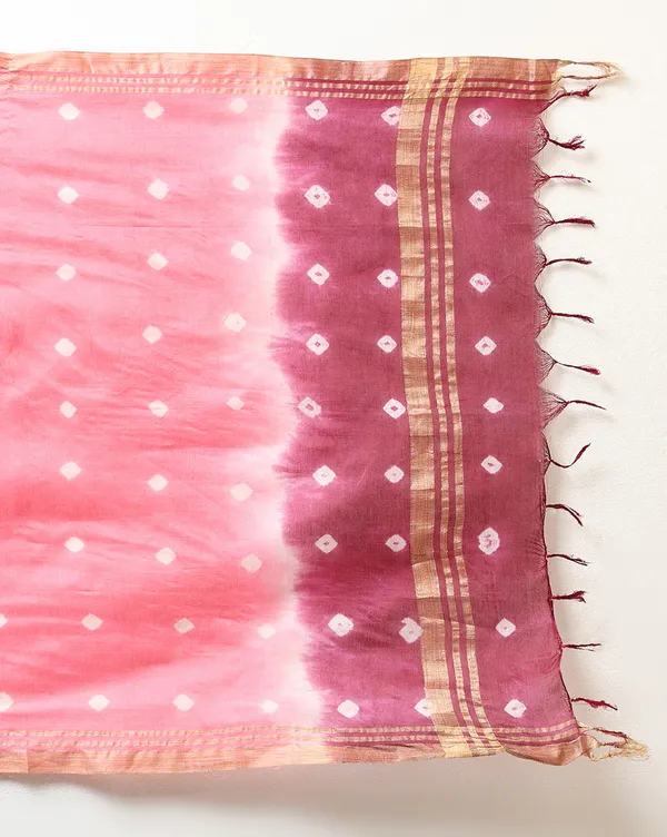 Katan_Silk_Maroon_&_Pink_Bandhani_Ombre_Suit