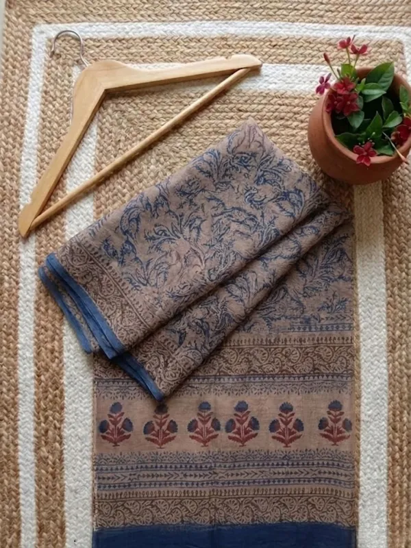 Rangmaati_Kota_Doria_Hand_Block_Print_Elegant_Saree