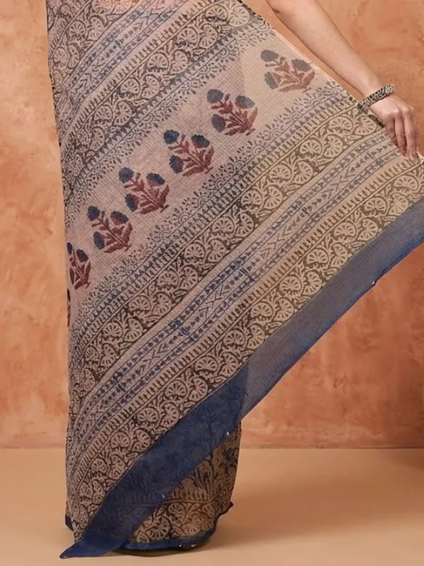 Rangmaati_Kota_Doria_Hand_Block_Print_Elegant_Saree