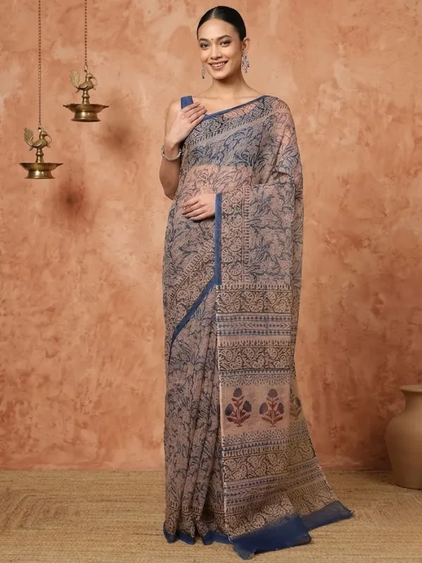 Rangmaati_Kota_Doria_Hand_Block_Print_Elegant_Saree