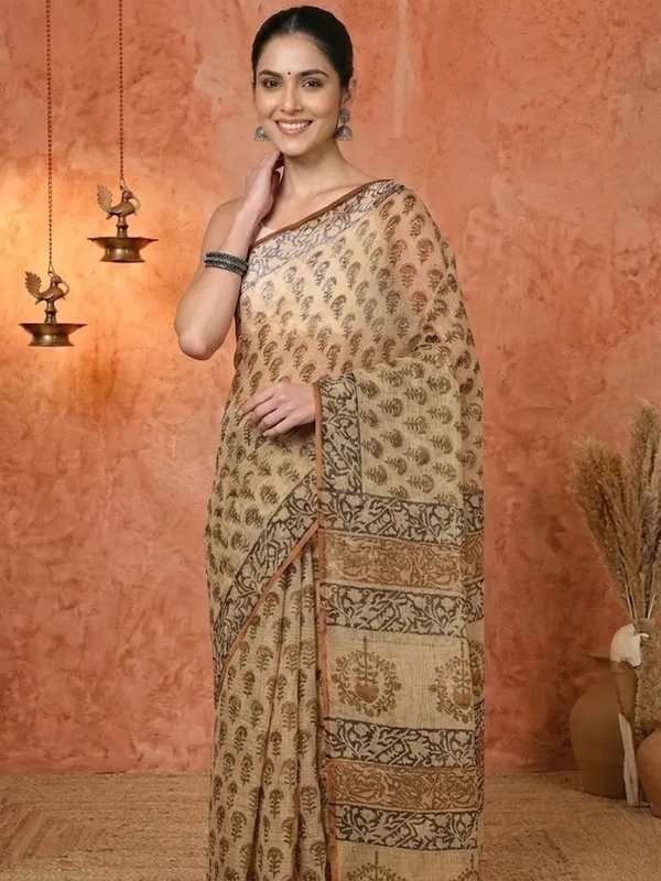 Rangmaati_Kota_Doria_Hand_Block_Print_Serene_Saree
